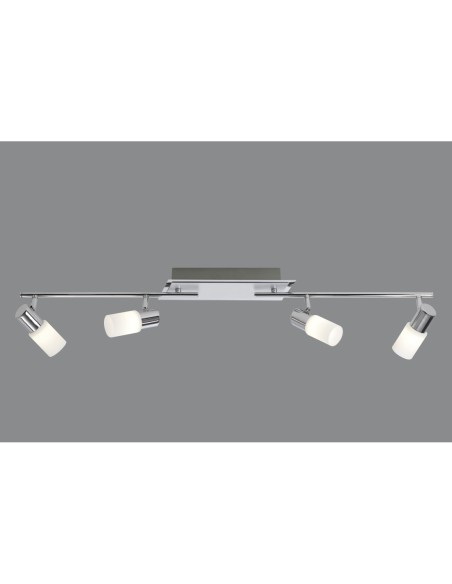 Trio Clapton – Spot 4 LEDs intégrées, 4x 430lm, chrome/verre dépoli, IP20