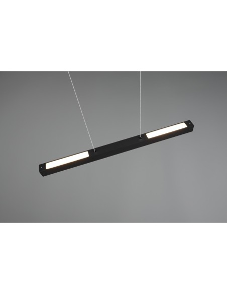 Suspension LED 29W 3400lm 3000K métal noir mat – Trio – DUOline Paros