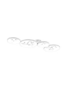 TRIO Groovy – Plafonnier LED intégré 37W, 4800 lm, 4000K, blanc mat, métal, L95,5 cm, IP20, classe 2.