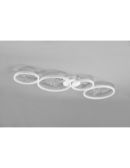 Plafonnier LED 37W 4800lm 4000K métal blanc mat – Trio – Groovy