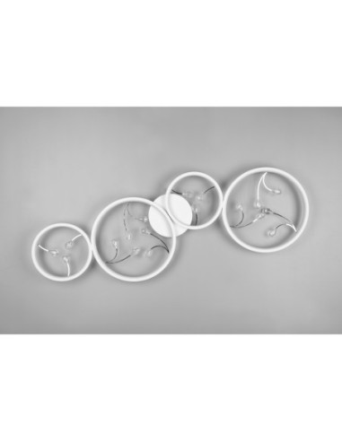 Plafonnier LED 37W 4800lm 4000K métal blanc mat – Trio – Groovy