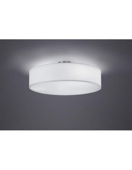 Trio – Hotel – Plafonnier moderne 3xE27, abat-jour tissu blanc, éclairage doux et décoratif