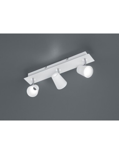 Trio – Narcos – Spot LED 3x SMD, 600lm, 3000K, blanc mat, style conique pour salon et chambre