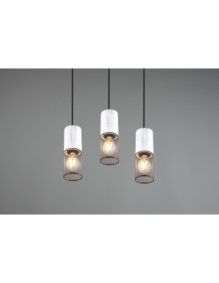 Suspension 3xE27, max. 40W, Noir et Blanc Antique – Trio – Tosh intérieur | Trio