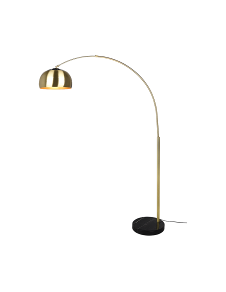 Trio – Argentina – Lampadaire à arc en laiton mat, design élégant pour salon ou coin lecture