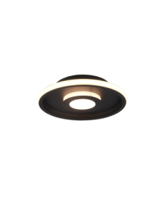 Trio – Ascari – Plafonnier LED moderne, noir mat, 28W, IP44, design sophistiqué