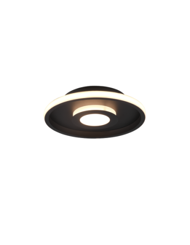 Trio – Ascari – Plafonnier LED moderne, noir mat, 28W, IP44, design sophistiqué
