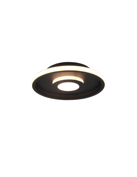 Trio – Ascari – Plafonnier LED moderne, noir mat, 28W, IP44, design sophistiqué