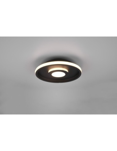 Trio – Ascari – Plafonnier LED noir mat avec variateur, idéal pour salle de bains, IP44
