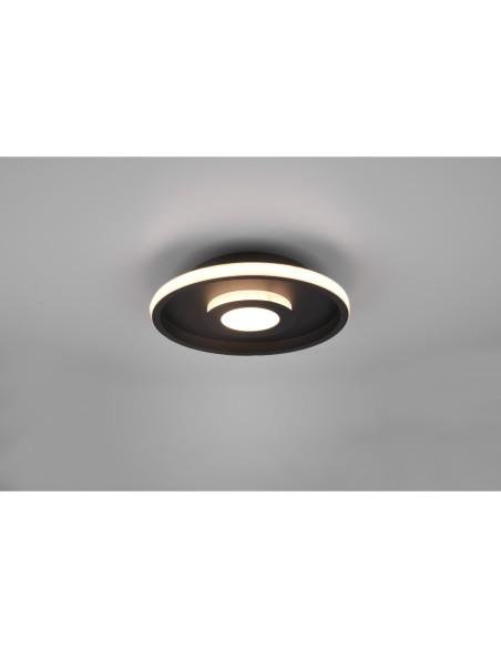Trio – Ascari – Plafonnier LED noir mat avec variateur, idéal pour salle de bains, IP44