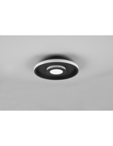 Plafonnier LED, 28W, 3200lm, 3000K, Noir Mat, IP44 intérieur | Trio
