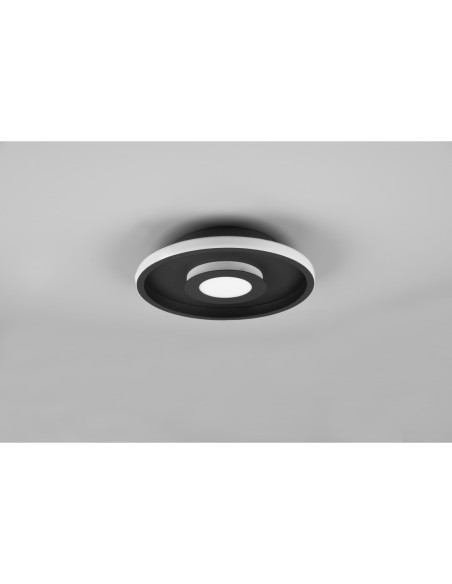 Plafonnier LED, 28W, 3200lm, 3000K, Noir Mat, IP44 intérieur | Trio