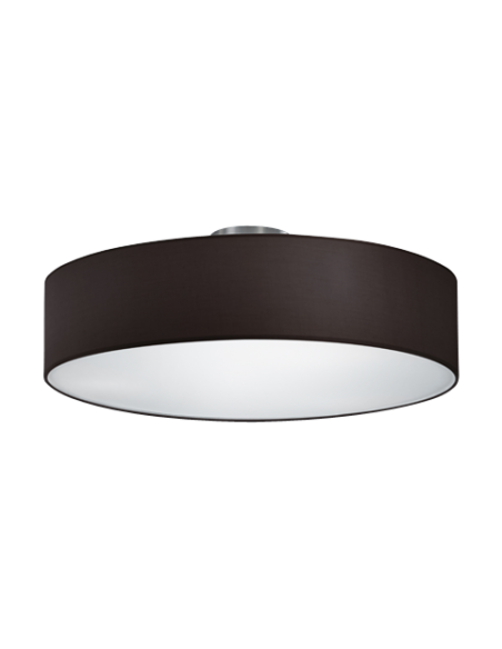 Trio – Hotel – Plafonnier LED Ø50 cm, tissu noir et blanc, 3xE27, design élégant