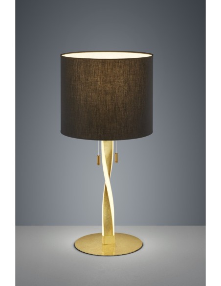 Trio – Nandor – Lampe de table élégante avec LED SMD et abat-jour tissu noir, design moderne