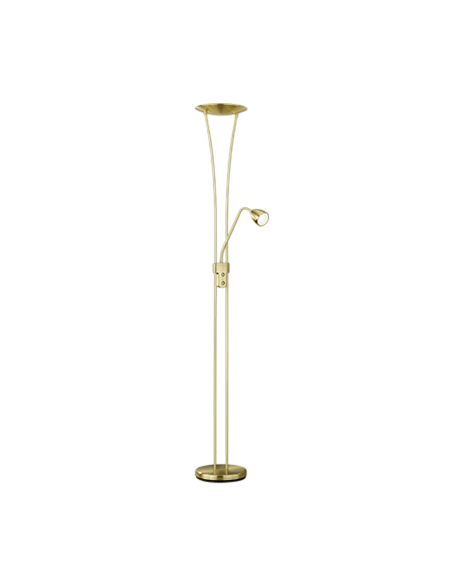 Trio – Arizona – Lampadaire LED en laiton mat, 19W, 2200lm, design moderne et classique