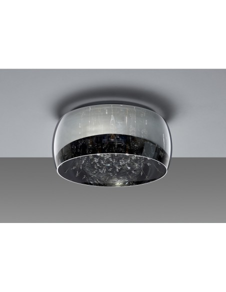 Trio – Crystel – Plafonnier décoratif avec abat-jour en verre miroir et détails en verre intégrés