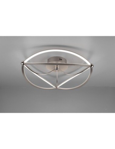 Trio – Charivari – Plafonnier décoratif LED 42W, 5600lm, 3000K, design moderne nickel mat