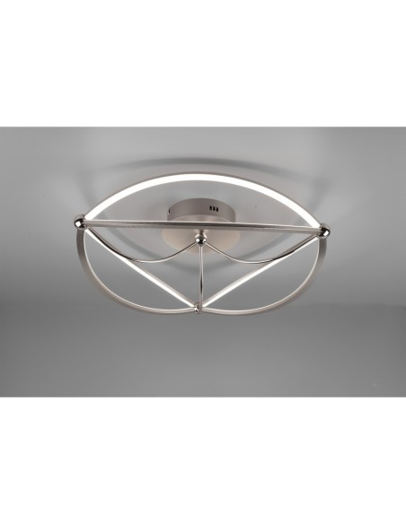 Trio – Charivari – Plafonnier décoratif LED 42W, 5600lm, 3000K, design moderne nickel mat