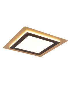 Trio – Morgan – Plafonnier LED noir mat et or avec télécommande pour réglage de la lumière