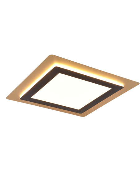 Trio – Morgan – Plafonnier LED noir mat et or avec télécommande pour réglage de la lumière