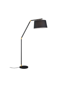 Trio – Tracy – Lampadaire noir mat moderne E27 H175 cm avec abat-jour orienté vers le haut