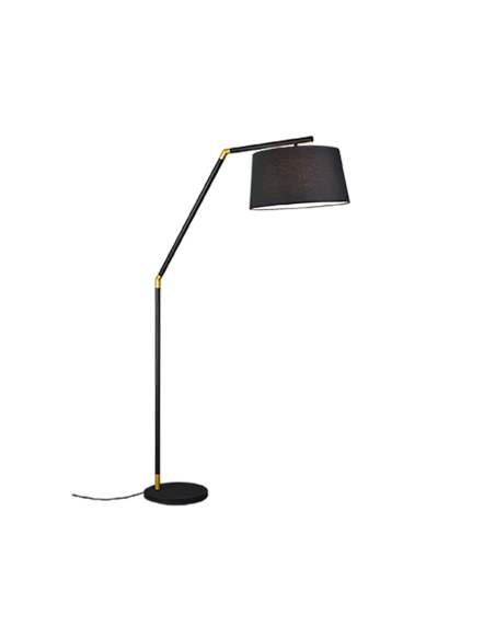 Trio – Tracy – Lampadaire noir mat moderne E27 H175 cm avec abat-jour orienté vers le haut