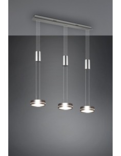 Trio – Franklin – Suspension LED moderne en nickel mat avec hauteur réglable et variateur intégré 2