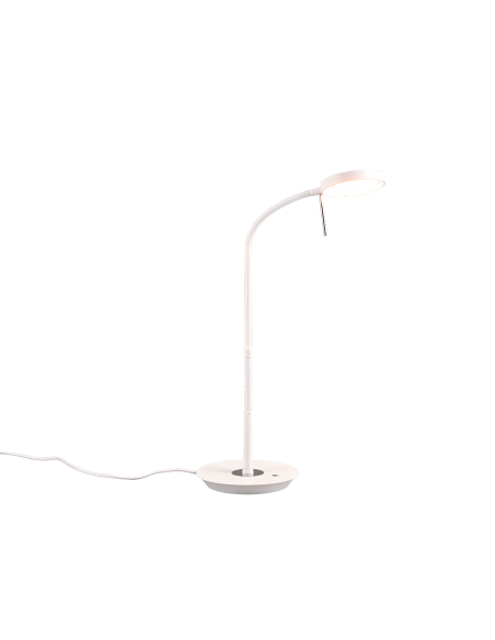 Trio – Monza – Lampe de table LED moderne en blanc mat avec variateur de luminosité