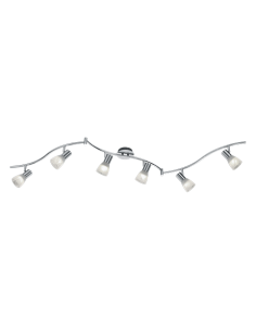 Trio – Levisto – Rail de plafond LED 6x E14, 4,9W, design nickel mat et verre albâtre