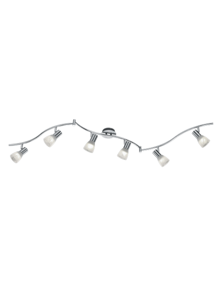 Trio – Levisto – Rail de plafond LED 6x E14, 4,9W, design nickel mat et verre albâtre