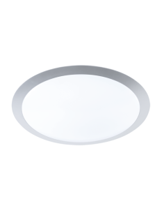 Trio – Gonzalo – Plafonnier LED rond blanc avec bord titane, dimmable