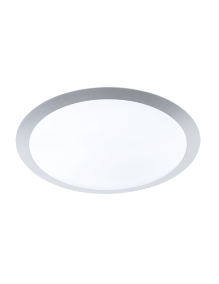 Trio – Gonzalo – Plafonnier LED rond blanc avec bord titane, dimmable