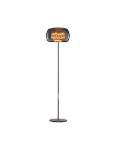 Trio – Vapore – Lampadaire design 4xG9, H158 cm, verre chromé et détails en gouttes de verre