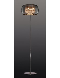 Trio – Vapore – Lampadaire design 4xG9, H158 cm, verre chromé et détails en gouttes de verre 2