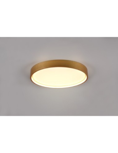 Trio – Doha – Plafonnier LED avec lumière réglable et anneau lumineux, laiton mat