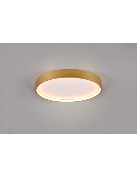 Trio – Doha – Plafonnier LED moderne avec interrupteur DIP, 29W, laiton mat et acrylique