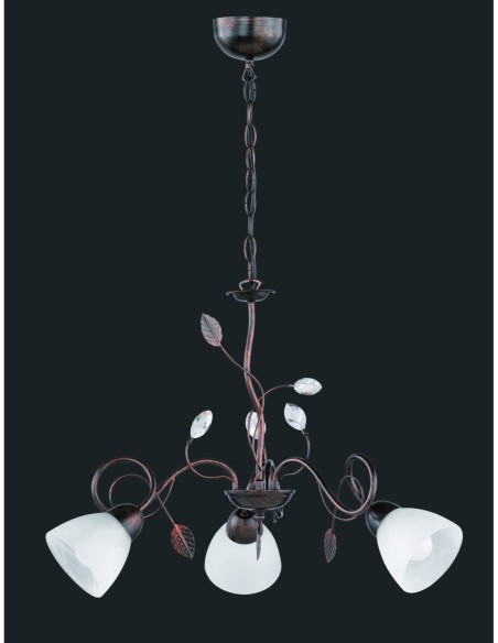 Trio – Traditio – Lustre classique 3xE14, 70 cm de diamètre, design rustique raffiné