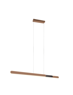 Trio – Helios – Suspension LED 48W design café et chrome, lumière directe et indirecte