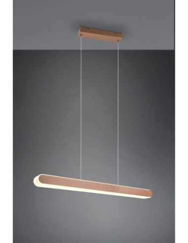 Trio – Helios – Suspension LED élégante pour salle à manger, couleur café, hauteur ajustable