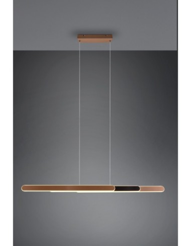 Suspension LED 48W 5800lm, 2700-6500K, Hauteur Réglable, Café - Trio - Helios