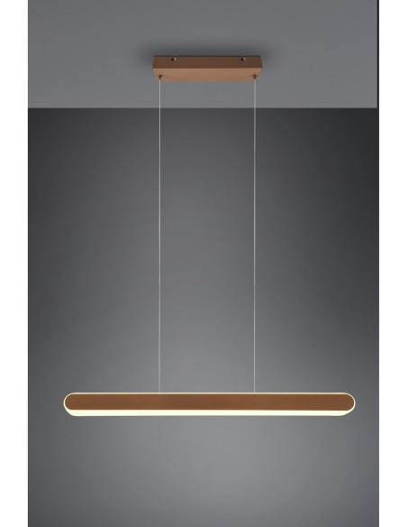 Suspension LED 48W 5800lm, 2700-6500K, Hauteur Réglable, Café - Trio - Helios