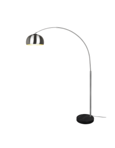 Trio – Argentina – Lampadaire à arc en nickel mat avec base en marbre noir