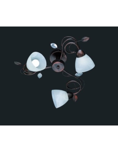 Trio – Traditio – Plafonnier classique 3xE14 avec verre albâtre et cristal