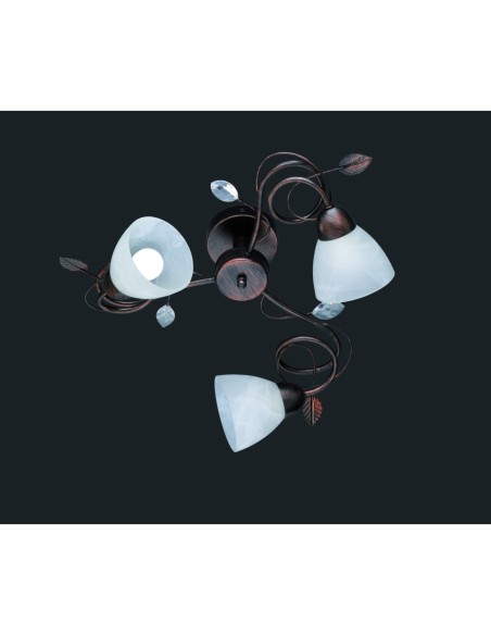 Trio – Traditio – Plafonnier classique 3xE14 avec verre albâtre et cristal