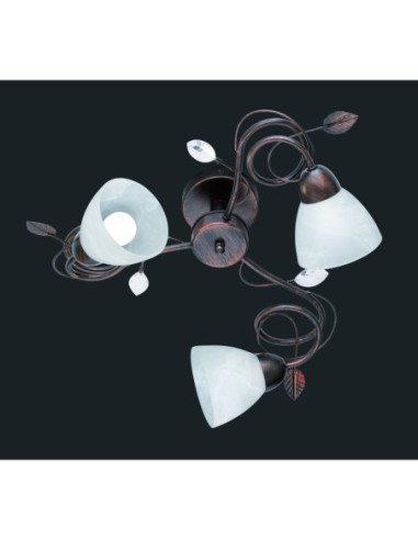 Trio – Traditio – Plafonnier avec finition rouille antique et verre albâtre