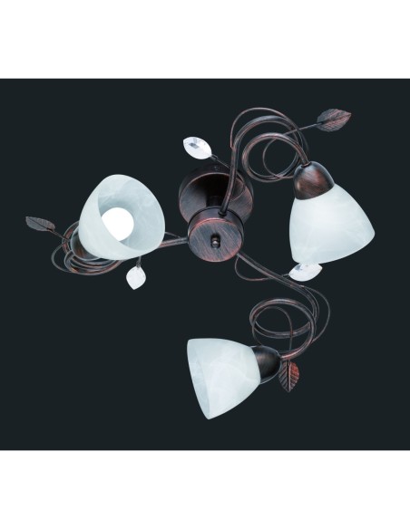 Trio – Traditio – Plafonnier avec finition rouille antique et verre albâtre