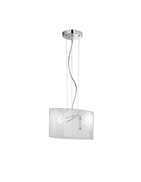 Trio – Spirelli – Suspension élégante en verre blanc, ambiance lumineuse douce