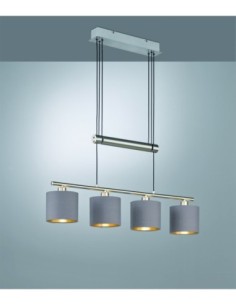 Trio – Garda – Suspension LED 4xE14, tissu taupe et nickel mat, réglable en hauteur 2