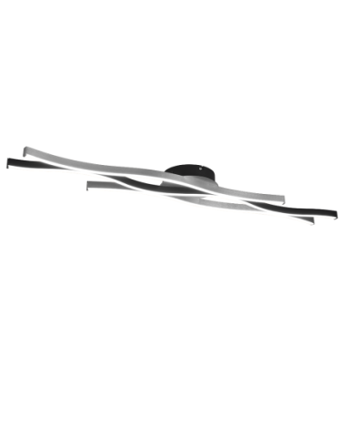 Trio – Blaze – Plafonnier LED 1xSMD, aluminium brossé et noir mat, variateur de luminosité