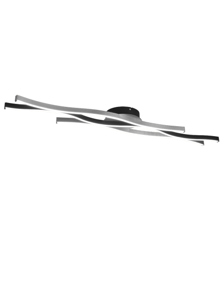Trio – Blaze – Plafonnier LED 1xSMD, aluminium brossé et noir mat, variateur de luminosité